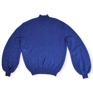 Alberta Ferretti Blue Mohair Balloon Sleeve Sweater